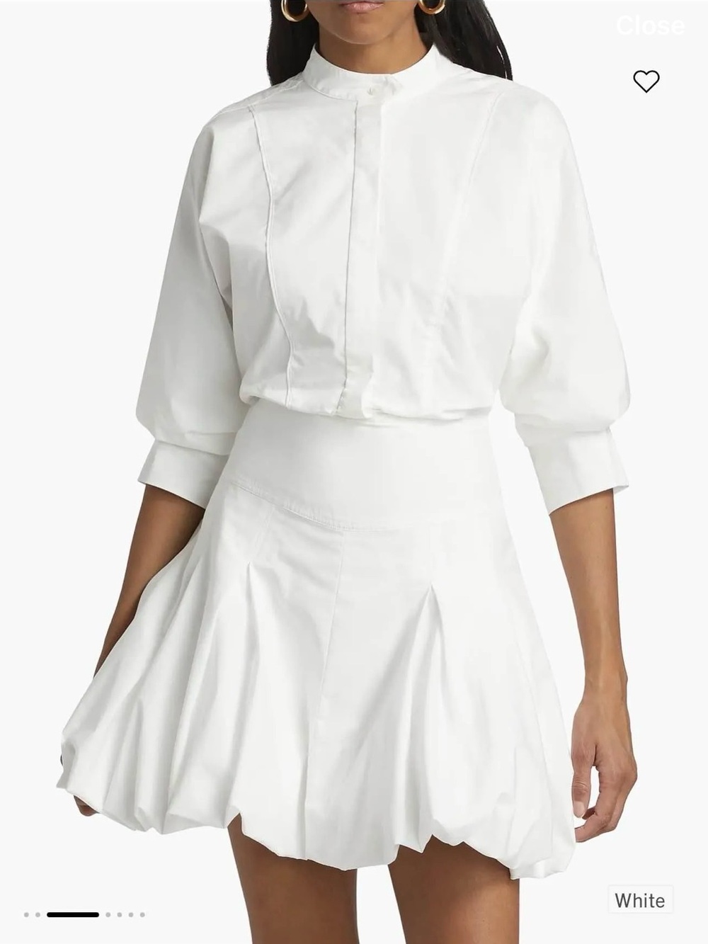 SIMKHAI White Effie Bubble Dress
